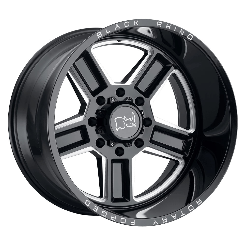 Black Rhino Canon Gloss Black W/ Milled Spokes 24x14 (-76) 6x139.7