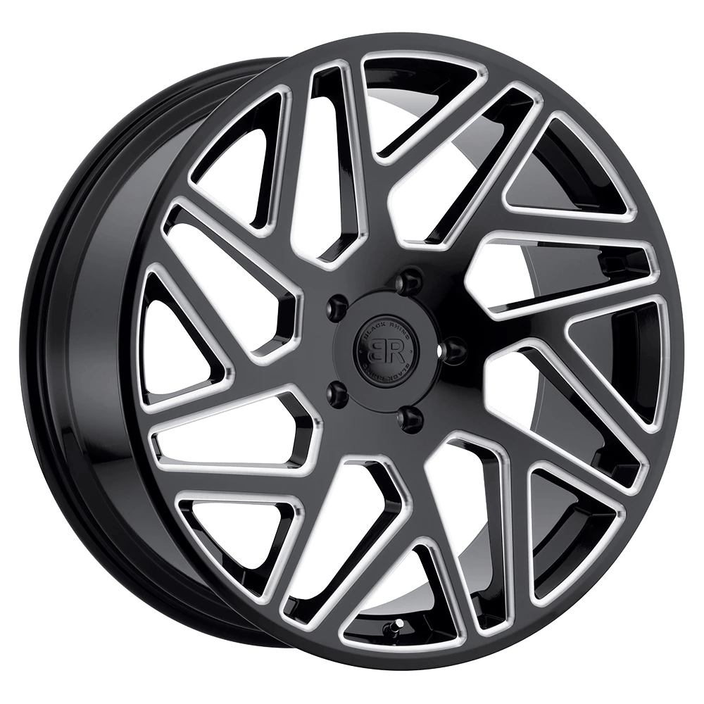 Black Rhino Cyclone Gloss Black W/ Milled Spokes 20x9 (+20) 5x139.7