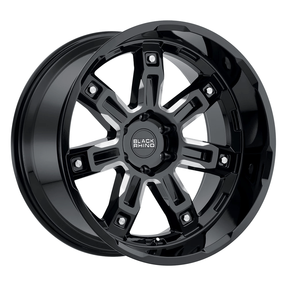 Black Rhino Locker Gloss Black W/ Milled Spokes 20x11.5 (-44) 6x139.7