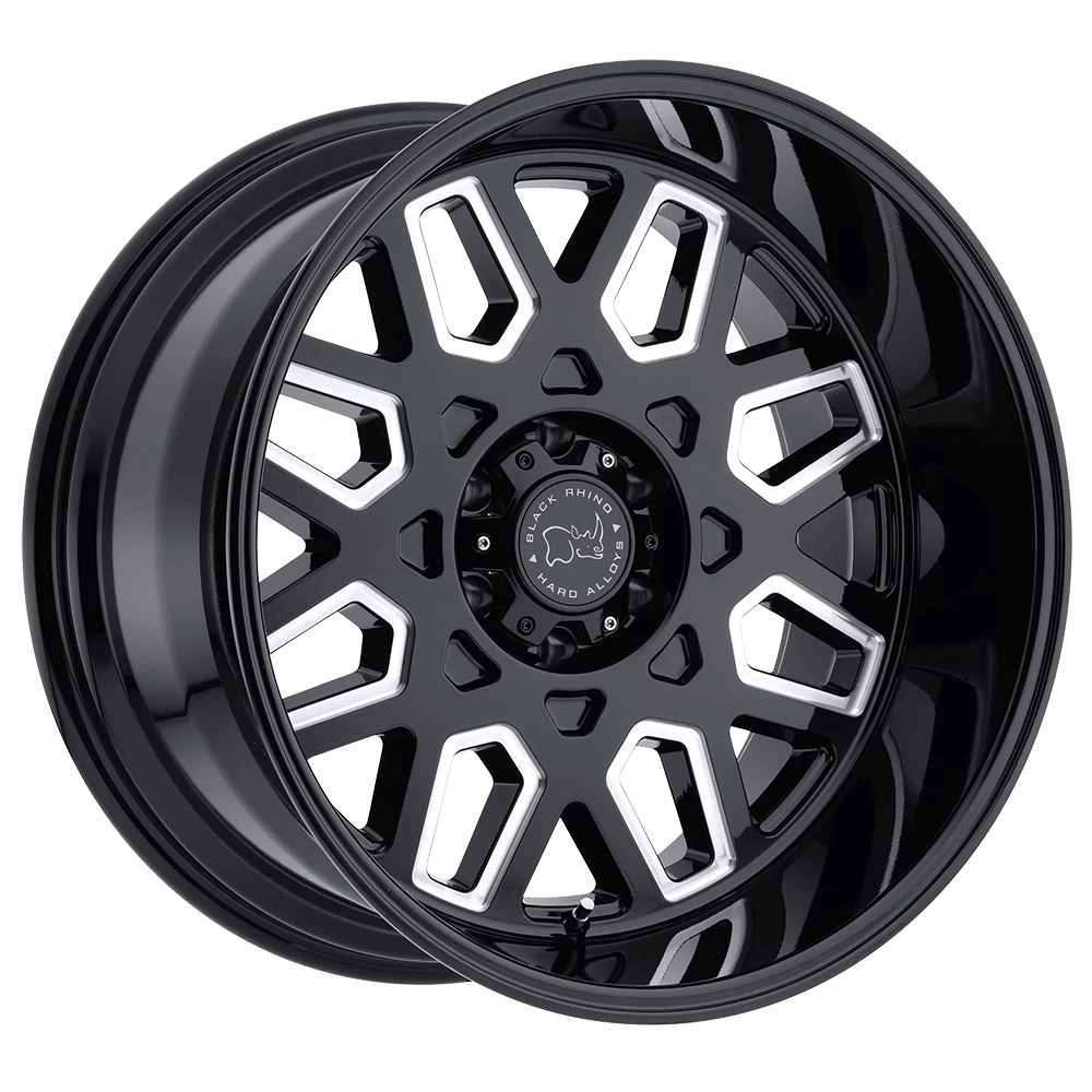 Black Rhino Predator Gloss Black W/ Milled Windows 22x12 (-44) 6x139.7