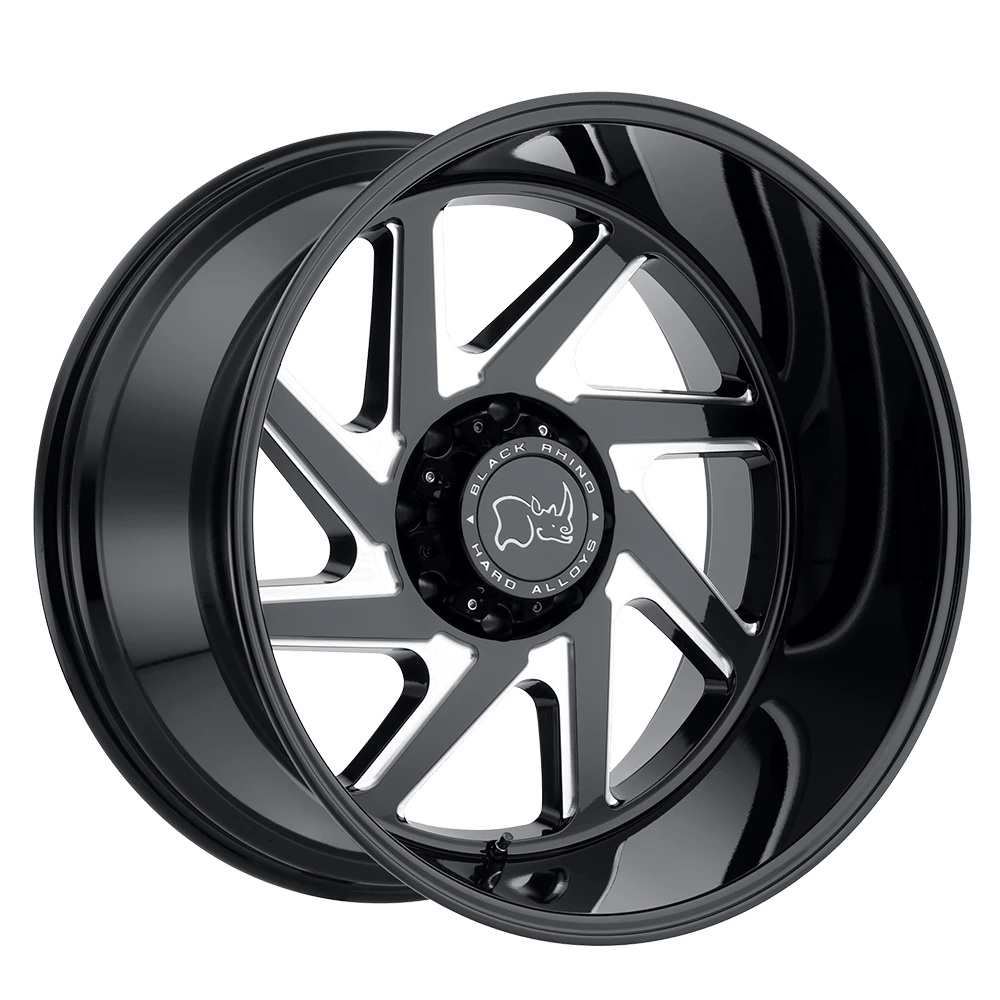 Black Rhino Swerve Gloss Black W/ Double Milled Spokes 22x14 (-76) 8x165.1