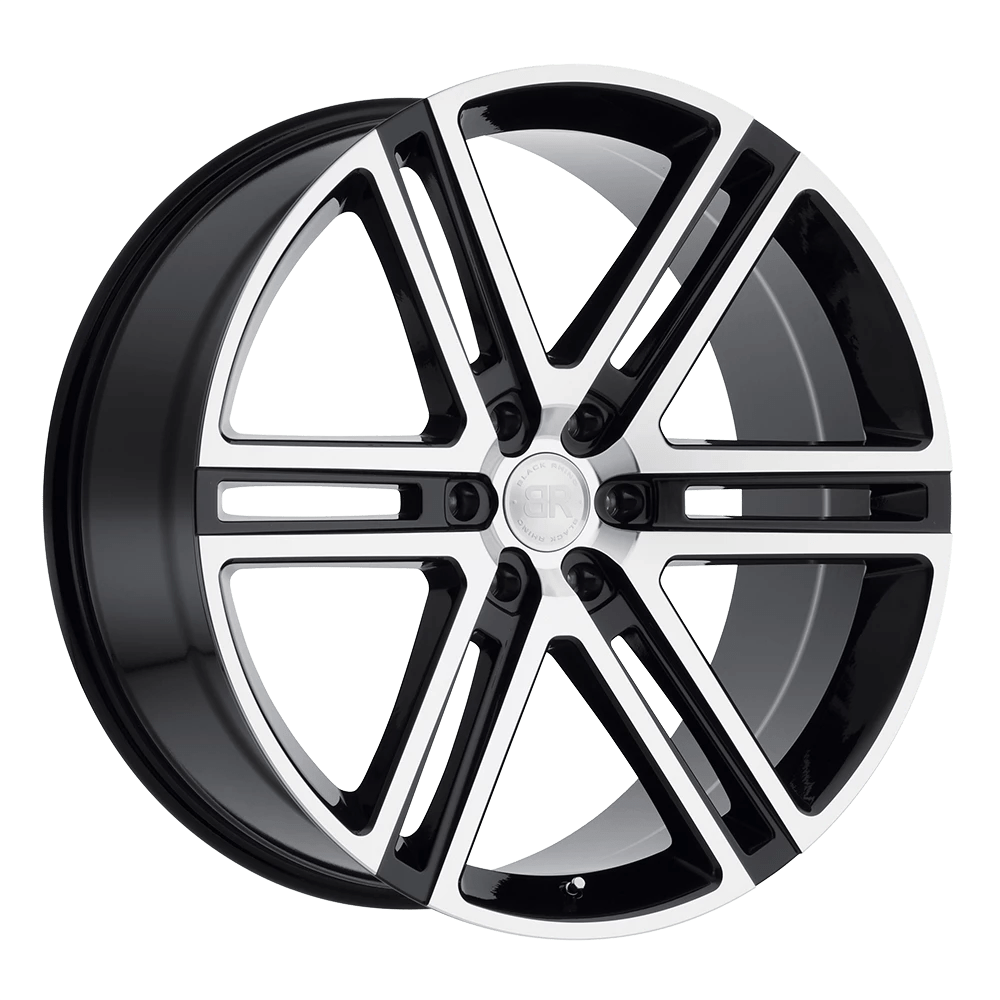 Black Rhino Timbvati Gloss Black W/ Mirror Cut Face 22x10 (+30) 6x135