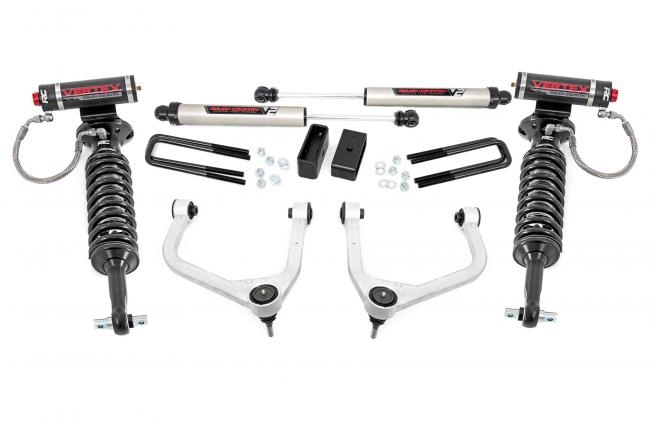 3.5 Inch Vertex Suspension Lift Kit w/ Forged Upper Control Arms w/V2 Shocks For 19-21 Chevy 1500 PU 4WD/2WD Rough Country