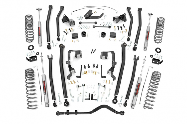 4.0 Inch Jeep Long Arm Suspension Lift Kit 07-11 Wrangler JK 4-door Rough Country