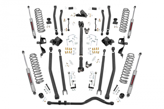 6 Inch Long Arm Suspension Lift Kit w/N3 Shocks 18-20 Wrangler JL 4 Door Rough Country