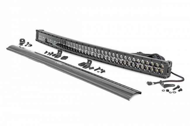 40 Inch Curved CREE LED Light Bar Dual Row Black Series w/Cool White DRL Rough Country