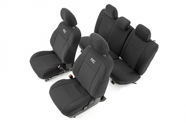 Tacoma Neoprene Front and Rear Seat Covers For 16-Pres Toyota Tacoma Crew Cab Rough Country
