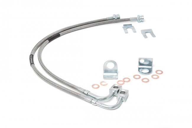 Jeep Front Stainless Steel Brake Lines 4.0-6.0 Inch 07-18 Wrangler JK Rough Country