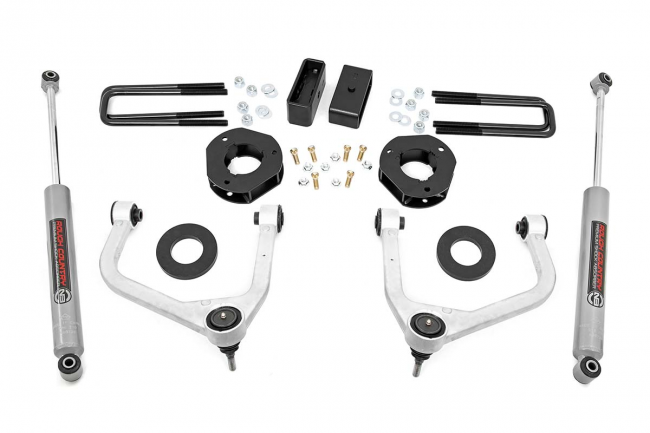 3.5 Inch Suspension Lift Kit w/Forged Upper Control Arms 19-20 GMC Silverado/Sierra 1500 4WD/2WD Rough Country
