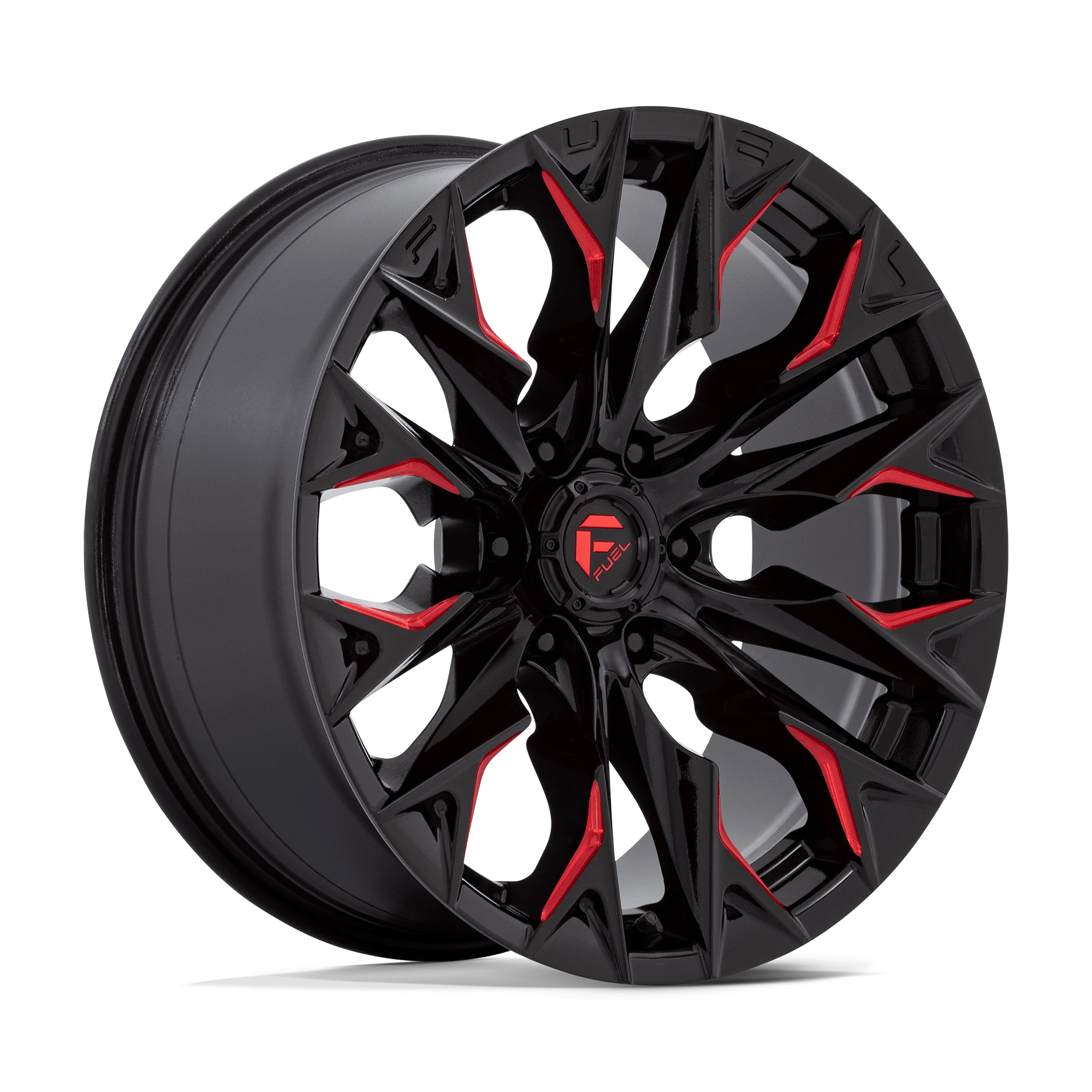Fuel 1pc D823 Flame Gloss Black Milled With Candy Red 20x9 (+1) 6x139.7