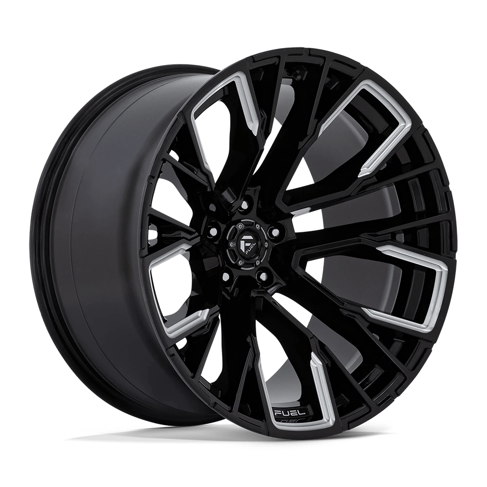 Fuel 1pc D849 Rebar Gloss Black Milled 22x12 (-44) 5x139.7