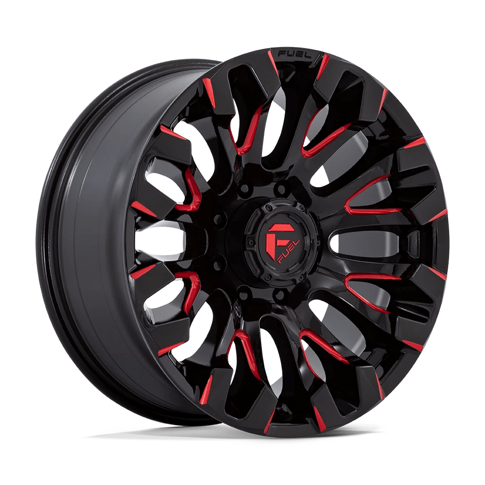 Fuel 1pc D829 Quake Gloss Black Milled Red Tint 20x9 (+1) 8x165.1