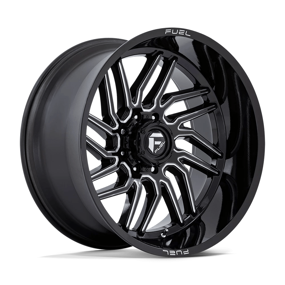 Fuel 1pc D807 Hurricane Gloss Black Milled 24x12 (-44) 8x165.1
