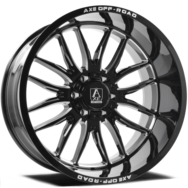 AXE Hades Gloss Black Milled 24x12  (-44) 8x170