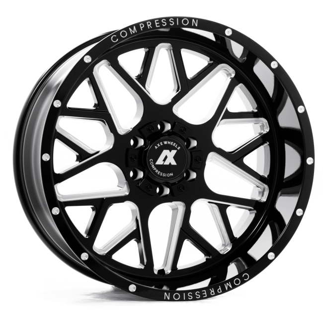 AXE Ax5.0 Gloss Black Milled 22x12 (-44) 8x180