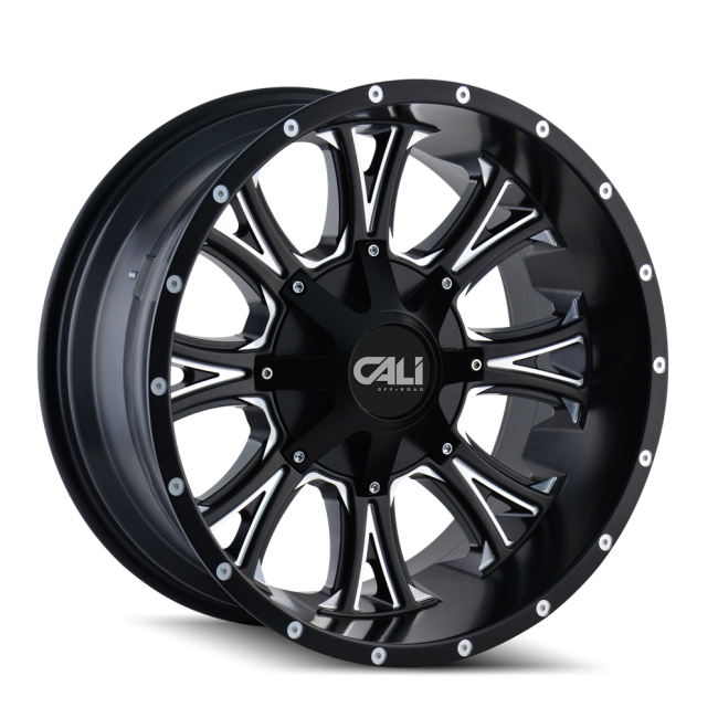 Cali Off-road Americana 9101 Satin Black/milled Spokes 20x12 6-135/6-139.7 -44mm 108.0mm