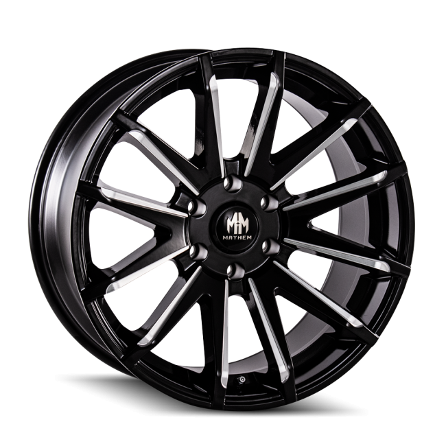 Mayhem Crossfire 8109 Gloss Black Milled 20x9.5 5-150 25mm 110mm