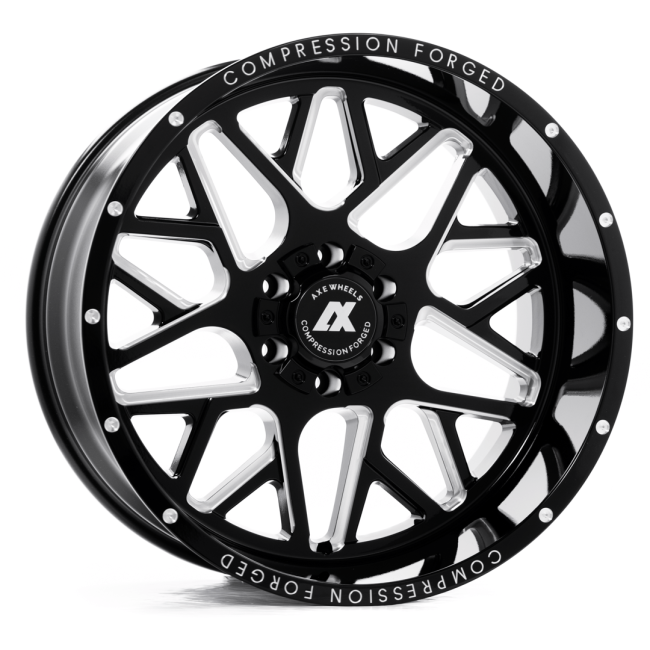 AXE Ax5.0 Gloss Black Milled 24x12  (-44) 8x165