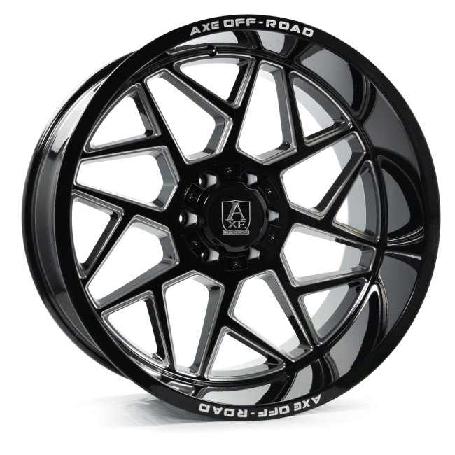 AXE Nemesis Gloss Black Milled 22x12  (-44) 8x180