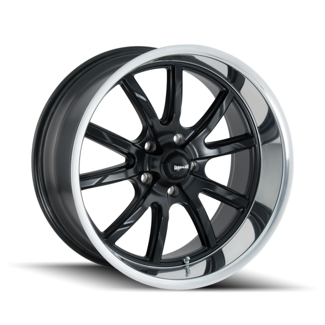 Ridler Type 650 Matte Black/polished Lip 22x9.5 5-115 18mm 71.5mm