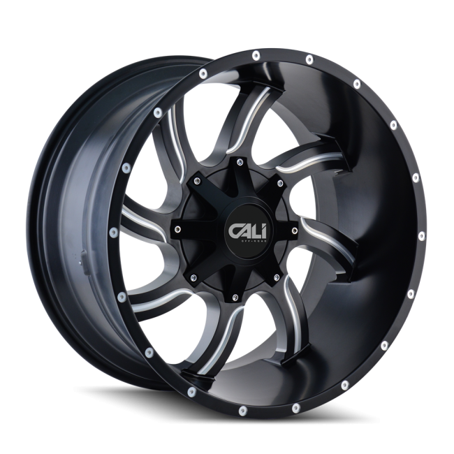 Cali Off-road Twisted 9102 Satin Black/milled Spokes 20x12 8-180 -44mm 124.1mm