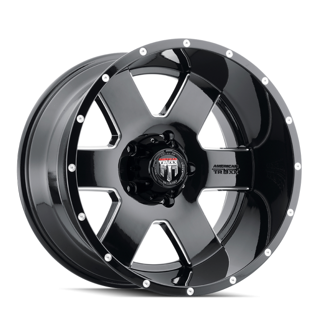At155-201291m American Truxx Armor At155 Black/milled 20x12 8-165.1 -44mm 125.2mm