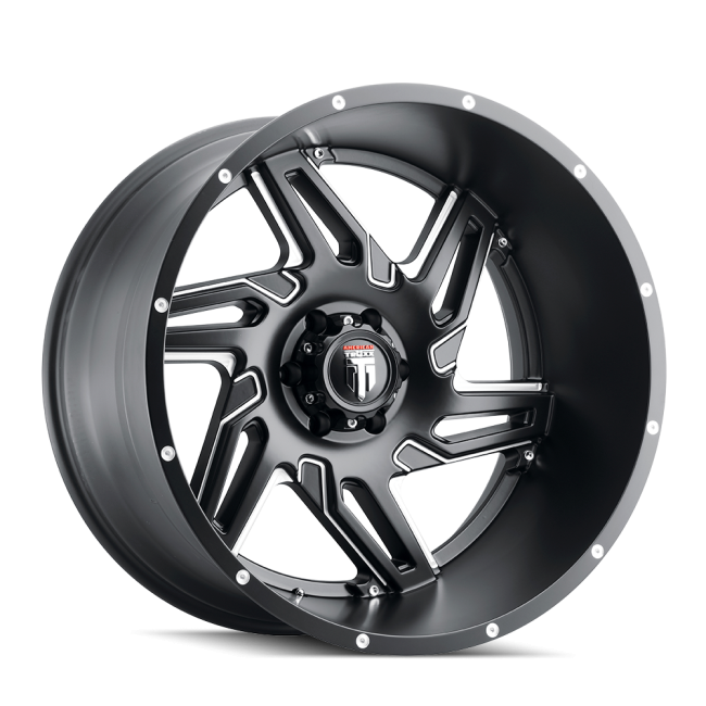 At186-221297m American Truxx Spurs At186 Black/milled 22x12 8-180 -44mm 125.2mm