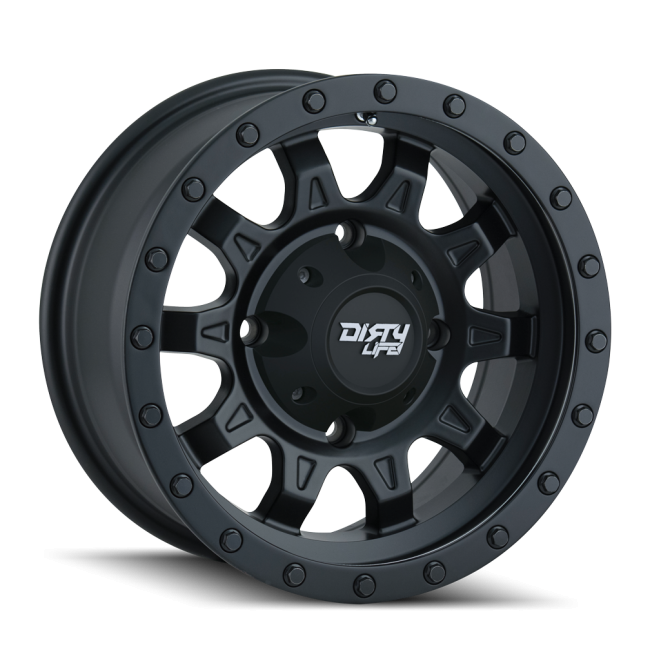 [new Cap] Dirty Life Roadkill 9301 Matte Black/black Beadlock 15x7 4-156 13mm 115.1mm