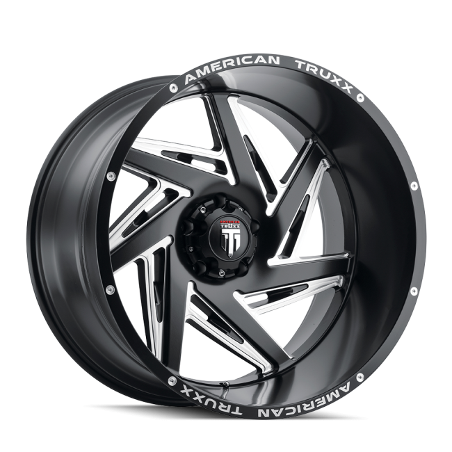 At1906-221283m American Truxx Spiral At1906 Black/milled 22x12 6-139.7 -44mm 106.1mm