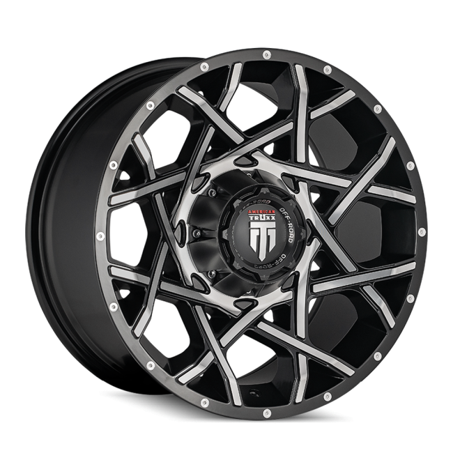 At1901-21297bm American Truxx Gridlock At1901 Black/machined 20x12 8-180 -44mm 124.2mm
