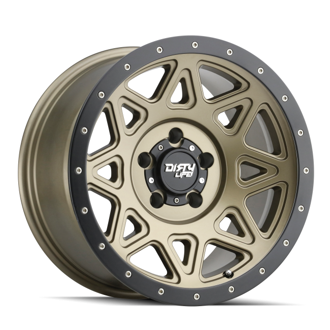 Dirty Life Theory 9305 Matte Gold W/ Matte Black Lip 18x9 8-165.1 0mm 130.8mm