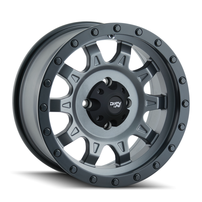 [star Cap] Dirty Life Roadkill 9301 Matte Gunmetal/black Beadlock 15x7 4-156 13mm 115.1mm