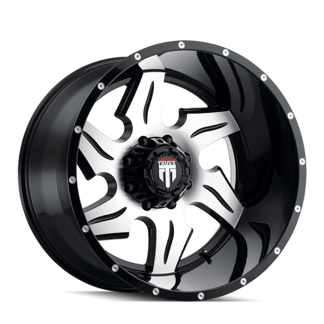 At163-221426bm American Truxx Ninja At163 Black/machined 22x14 5-127 -76mm 78.1mm