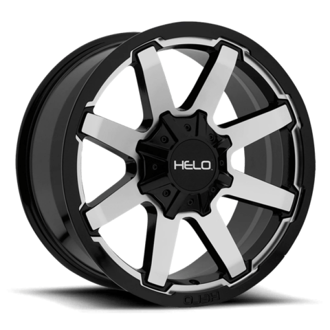 Helo He909 Gloss Black Machined 20x9 (+18) 8x165.1