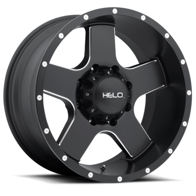 Helo He886 Satin Black With Milled Spokes And Flange 17x9 (-12) 8x170