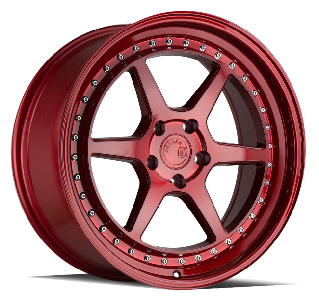 Aodhan DS09 Candy Red w/ (Chrome Rivets) 18x8.5 (+35) 5x114.3