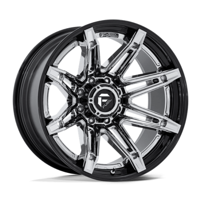Fuel 1pc Fc401 Brawl Chrome With Gloss Black Lip 22x12 (-44) 8x165.1