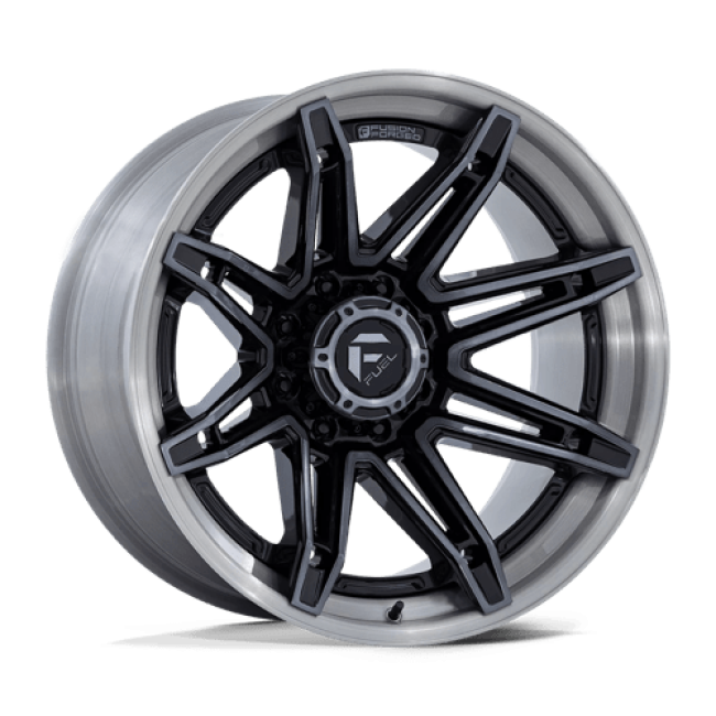 Fuel 1pc Fc401 Brawl Gloss Black With Brushed Gray Tint Face & Lip 20x10 (-18) 6x139.7