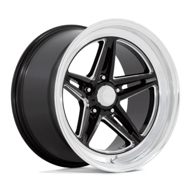 American Racing Vintage Vn514 Groove Gloss Black Milled With Diamond Cut Lip 18x7 (+0) 5x120.65