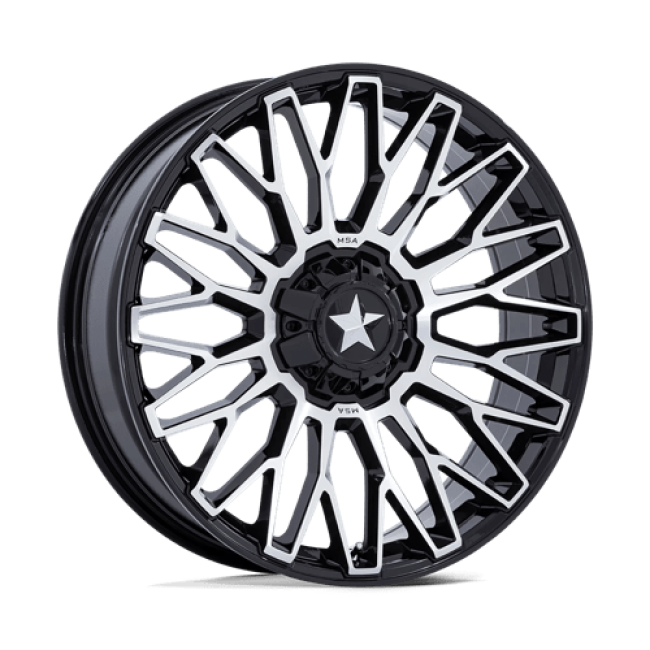 Msa Offroad Wheels M50 Clubber Gloss Black Machined 22x7 (+0) 4x137/4x156