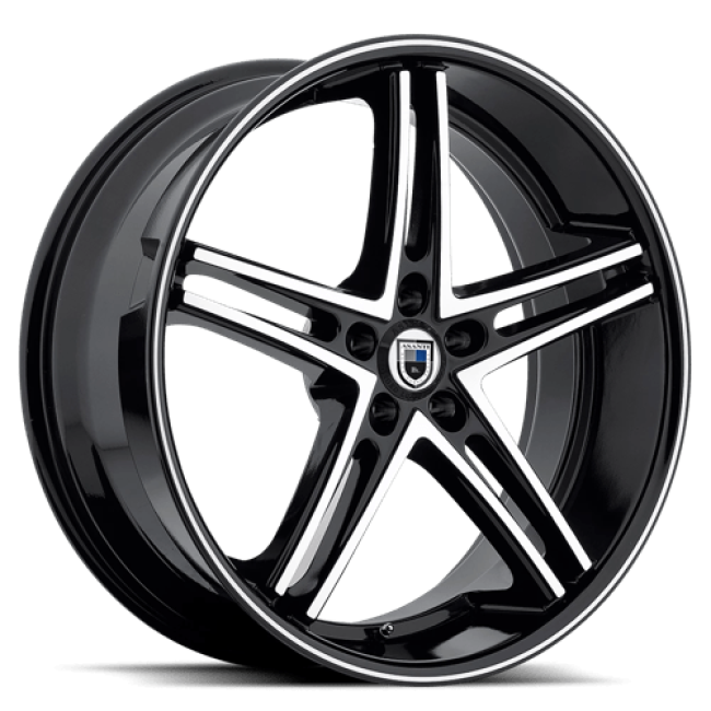 Asanti Black Abl-7 Machine Face With Black Lip 20x10 (+30) 5x114.3