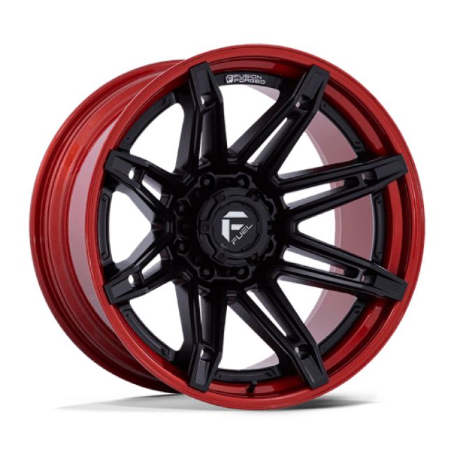 Fuel 1pc Fc401 Brawl Matte Black With Candy Red Lip 22x10 (-18) 6x135