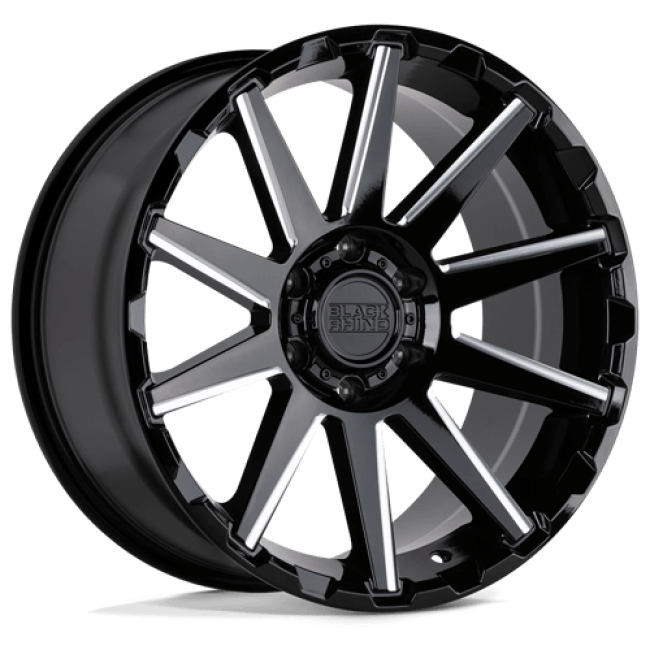 Black Rhino Typhoon Gloss Black W/ Milled Spokes 18x9.5 (+12) 6x139.7