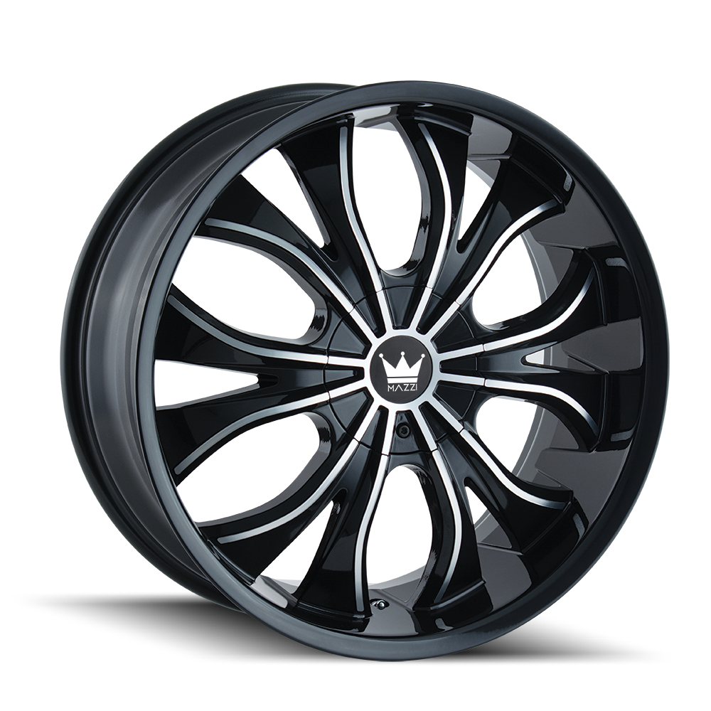 Mazzi Hustler 342 Black Machined 24x9.5 5-115/5-120mm 74.1mm