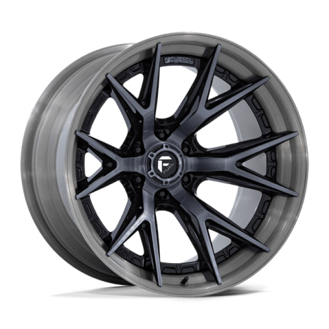 Fuel 1pc Fc402 Catalyst Gloss Black With Brushed Gray Tint Face & Lip 20x9 (+1) 8x165.1