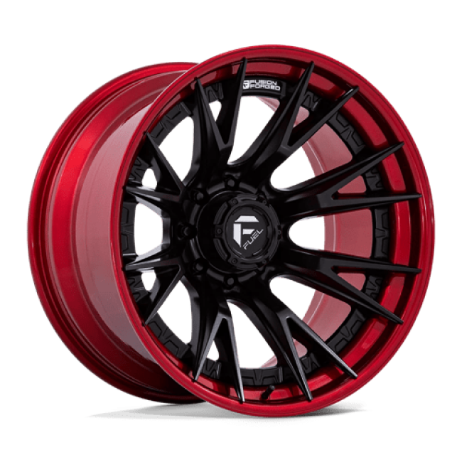 Fuel 1pc Fc402 Catalyst Matte Black With Candy Red Lip 22x12 (-44) 8x165.1