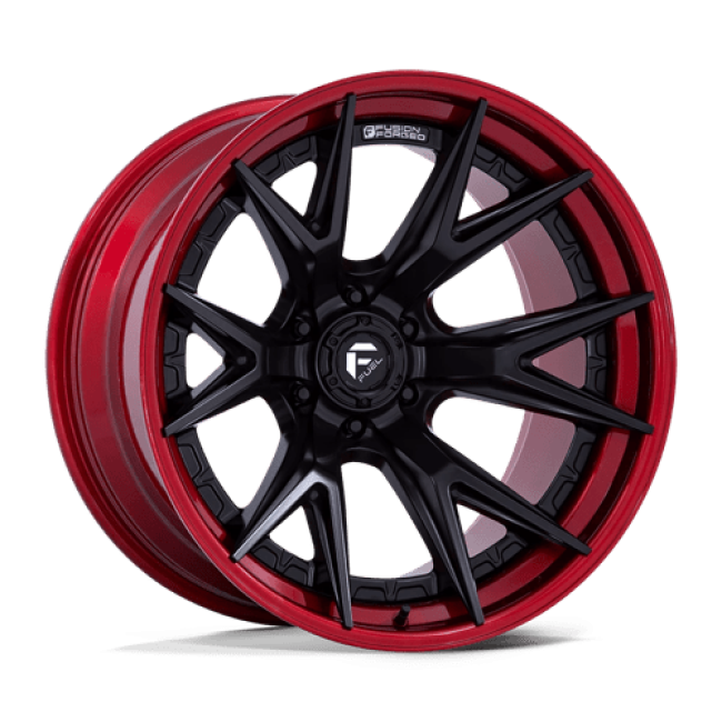 Fuel 1pc Fc402 Catalyst Matte Black With Candy Red Lip 20x9 (+20) 6x135