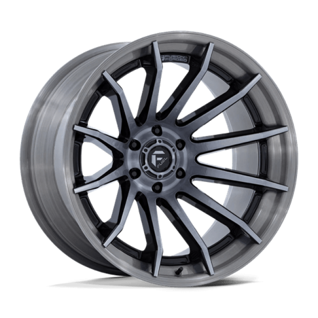 Fuel 1pc Fc403 Burn Gloss Black With Brushed Gray Tint Face & Lip 20x9 (+1) 5x127