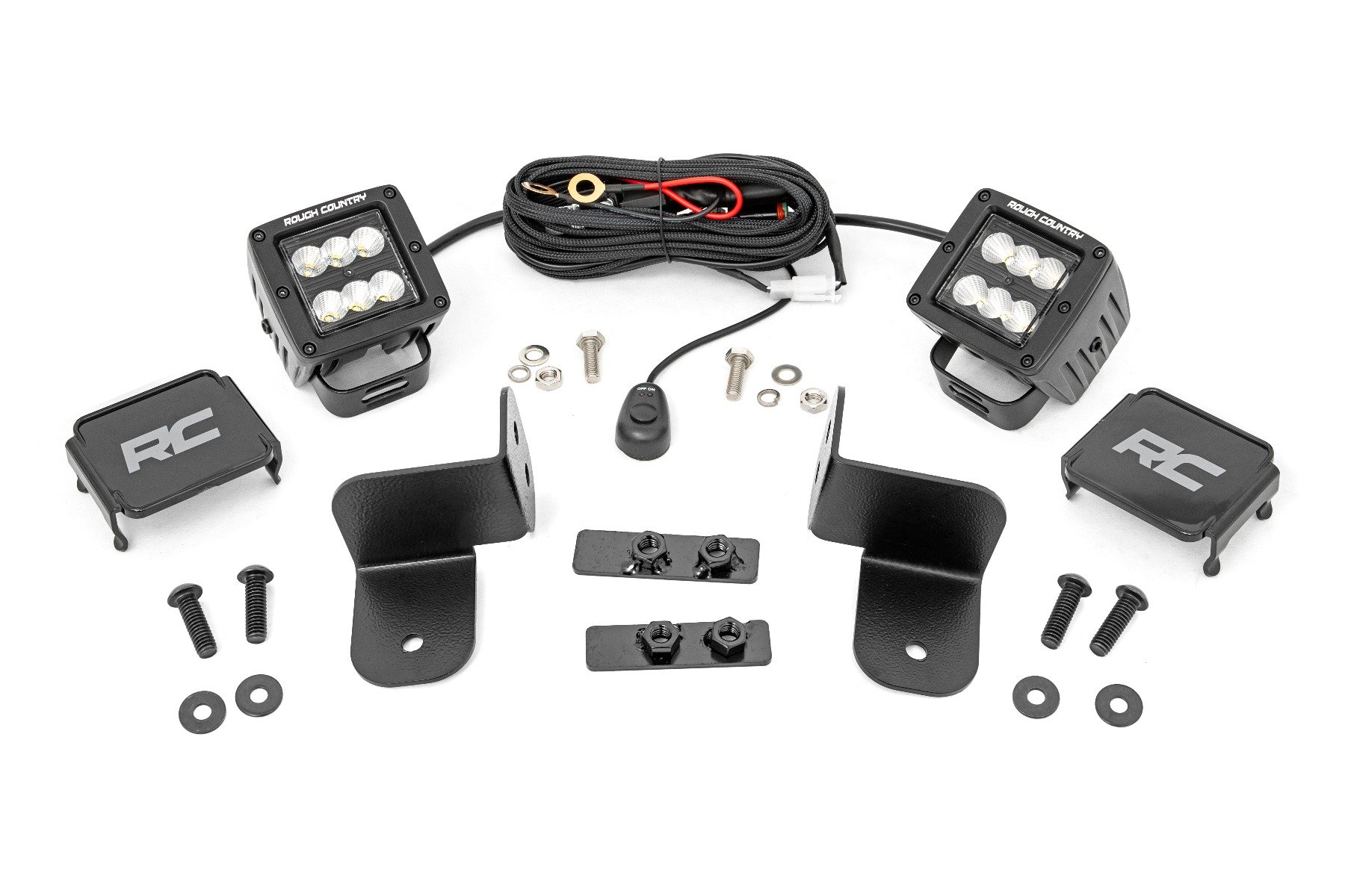 LED Light | Rear Mount | 2" Black Pair | Flood | Polaris Ranger 1000/Ranger XP 1000 - Image 2