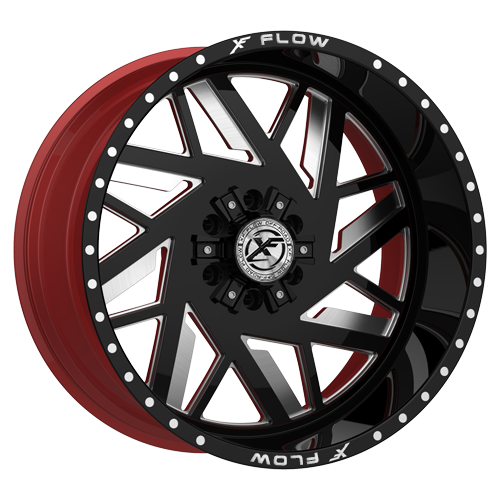 Xfx Flow Xfx-306 Gloss Black & Milled With Red Inner 24x14 (--76) 5x127